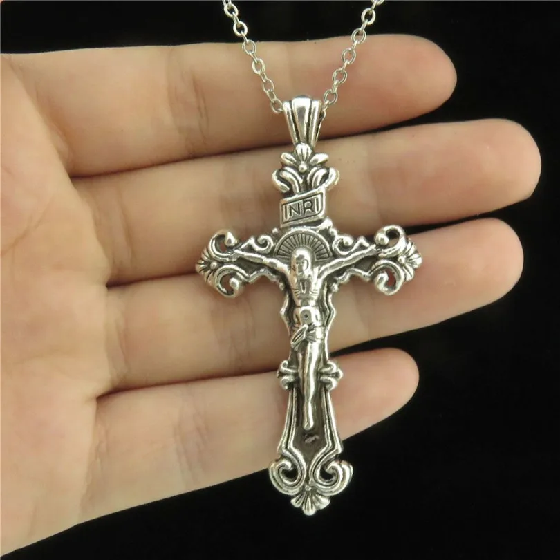 Klassische Religion Jesus Glauben Kreuz Charms Kette Halsketten LGUussi Für Frauen Choker Collares Mujer Party Geschenk Schmuck Machen Image