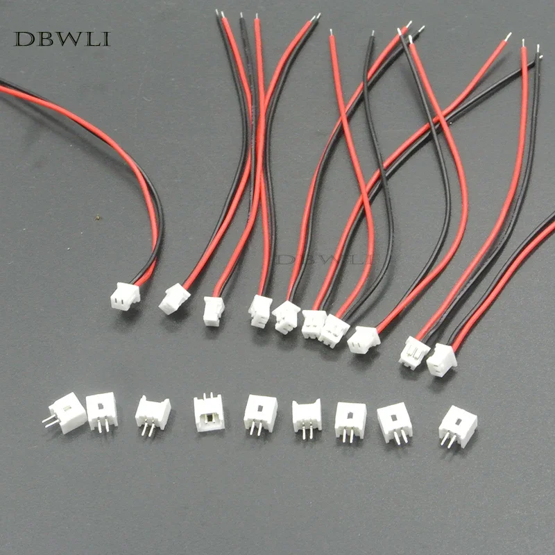 10 Stück Mini-Mikro-Buchse JST 1,25 1,25 mm 2-polig 2PIN/3/4/5/6P Pin-Stecker mit 80 mm 100 mm 150 mm 200 mm Drähten Kabel Image