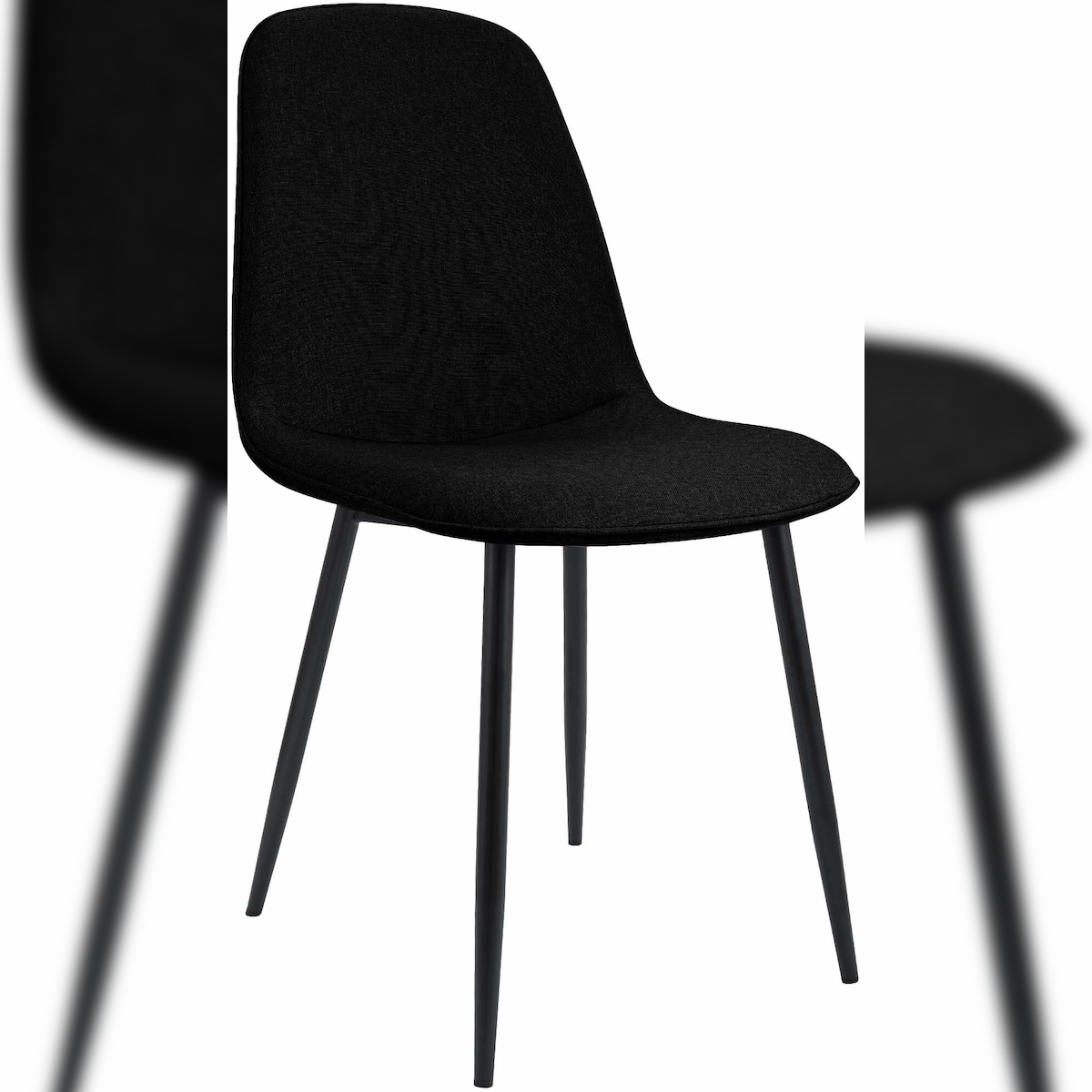 Proregal CHEFGASTRO Esszimmerstuhl MEXICO CITY Stoff HxBxT 88x45x54cm Schwarz Küchenstuhl Image