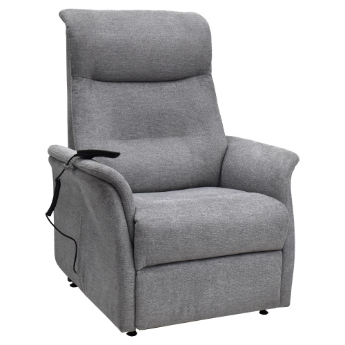 Raburg XXL-Fernsehsessel mit Aufstehhilfe & Liegefunktion, 2 Motoren, bis 200 kg belastbar, elektrisch verstellbar, Webstoff in Grau | Louming Marcio Image