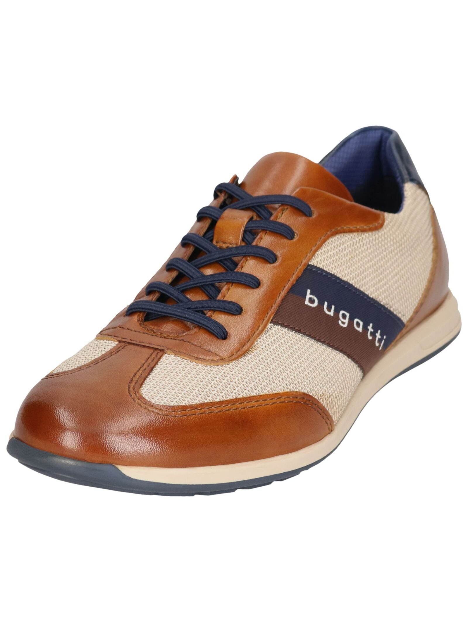 Sneaker BUGATTI "bugatti Sneaker Leder/Textil", Herren, Gr. 42, braun, beige, Leder, Textil, Schuhe Sneaker