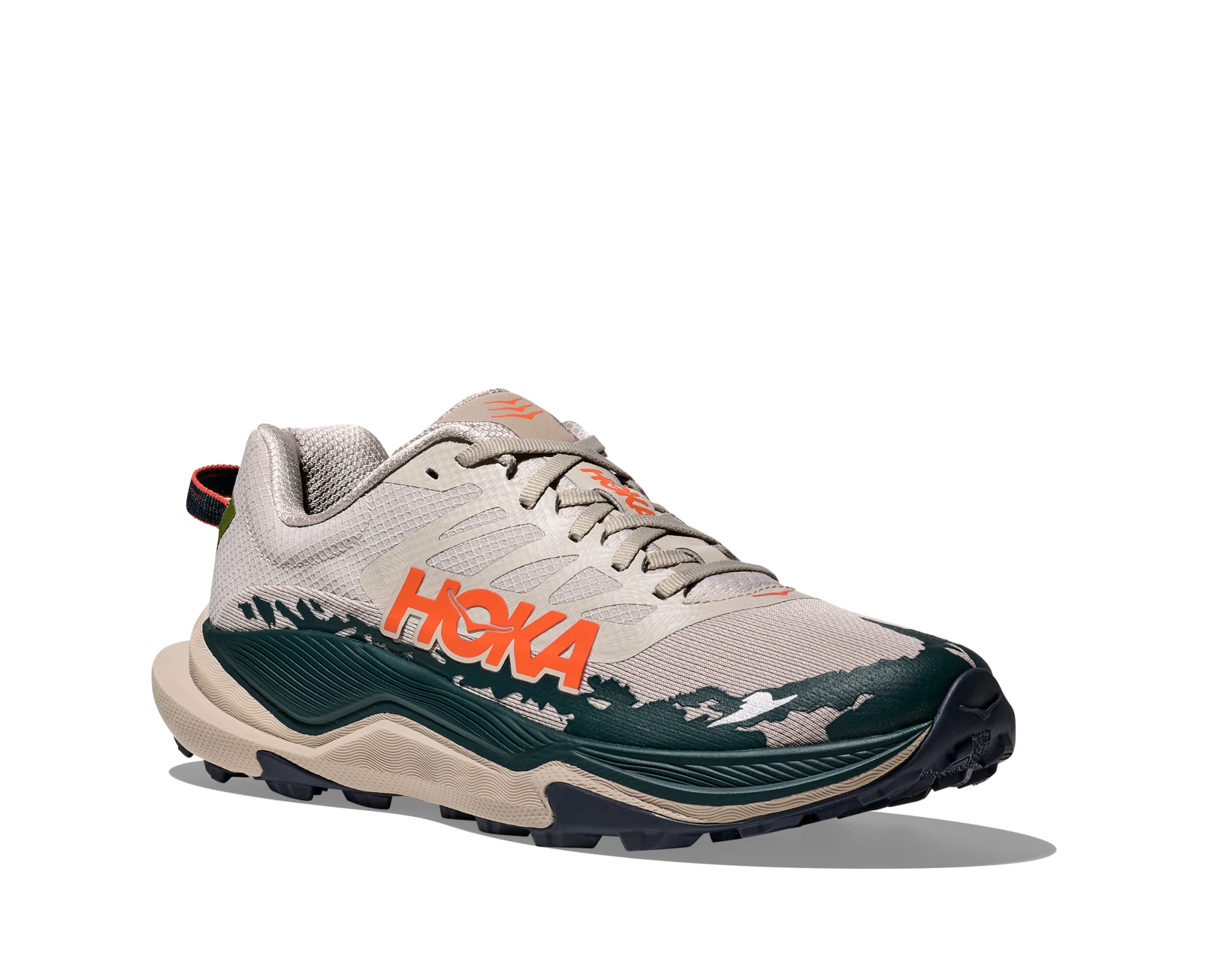 Trailrunningschuh HOKA ONE ONE "TORRENT 4", Herren, Gr. 44,5, putty, blau twilight, Synthetik, Textil, mehrfarbig, Schuhe