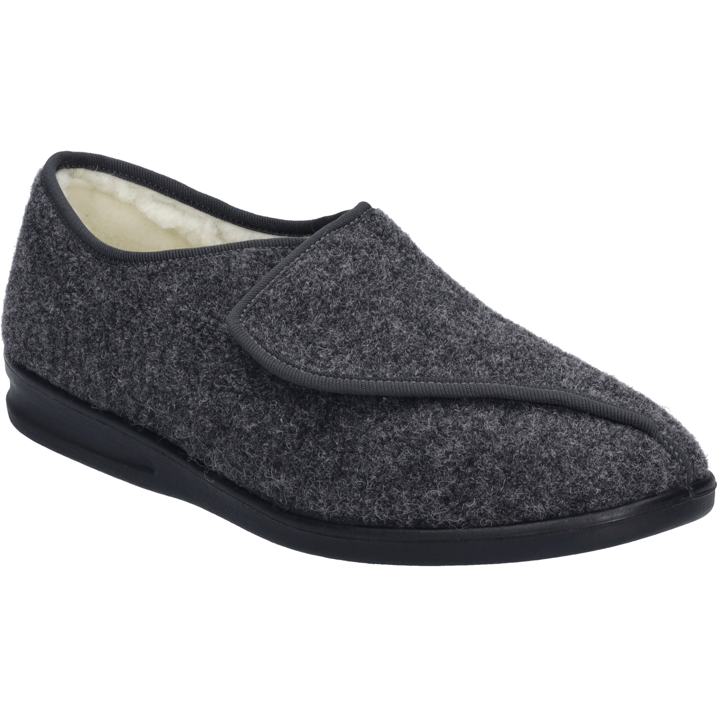 Hausschuh JOSEF SEIBEL "Belfort 85 W, anthrazit", Herren, Gr. 41, grau (anthrazit), Obermaterial: 100% Textilmaterial TEXMAT., Schuhe Hausschuh