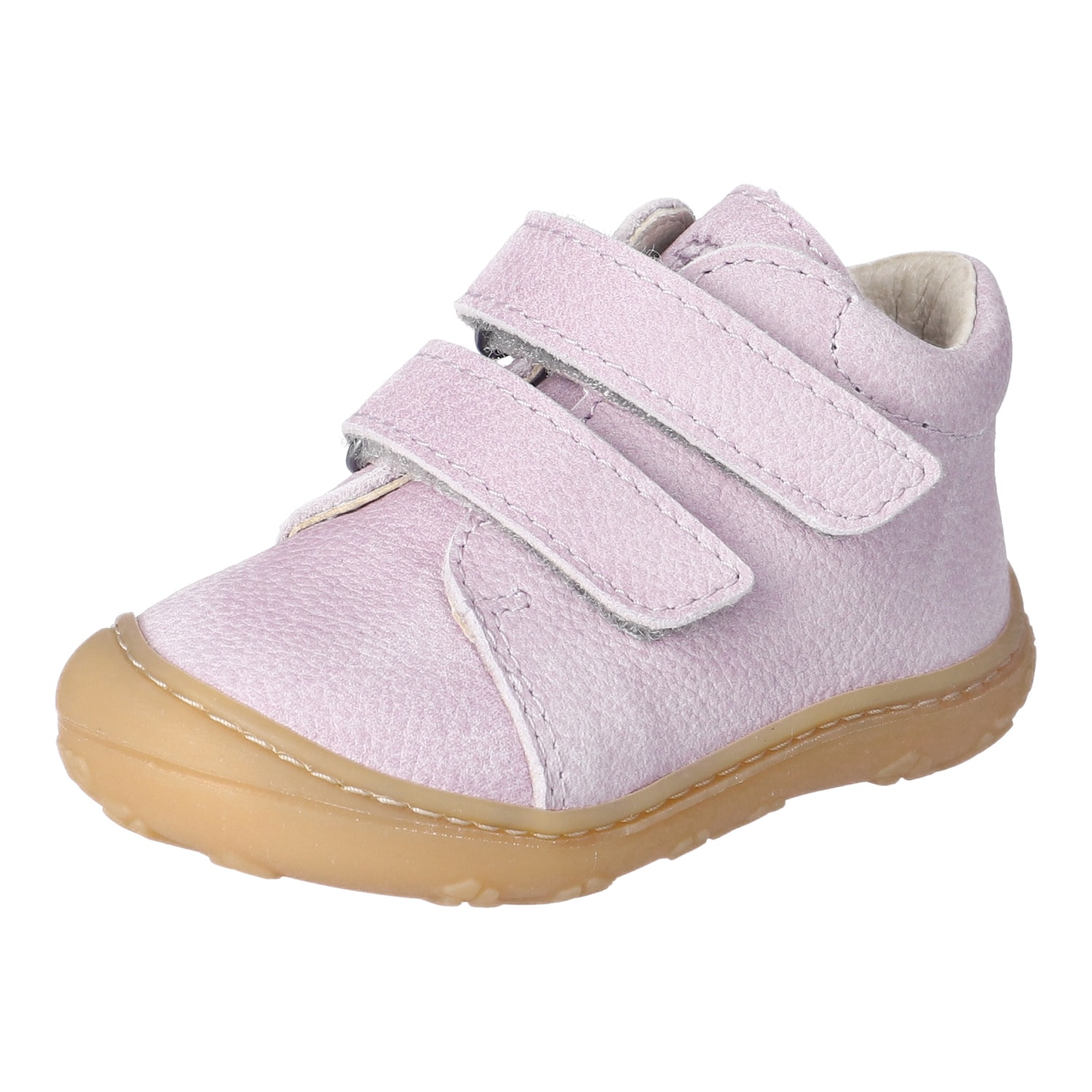 Lauflernschuh PEPINO BY RICOSTA "CHRISY WMS Mittel", Baby, Gr. 22, misty rosa, Leder, Schuhe Lauflernschuh, Klettschuh, herausnehmb. Innensohle, Größenschablone zum Download