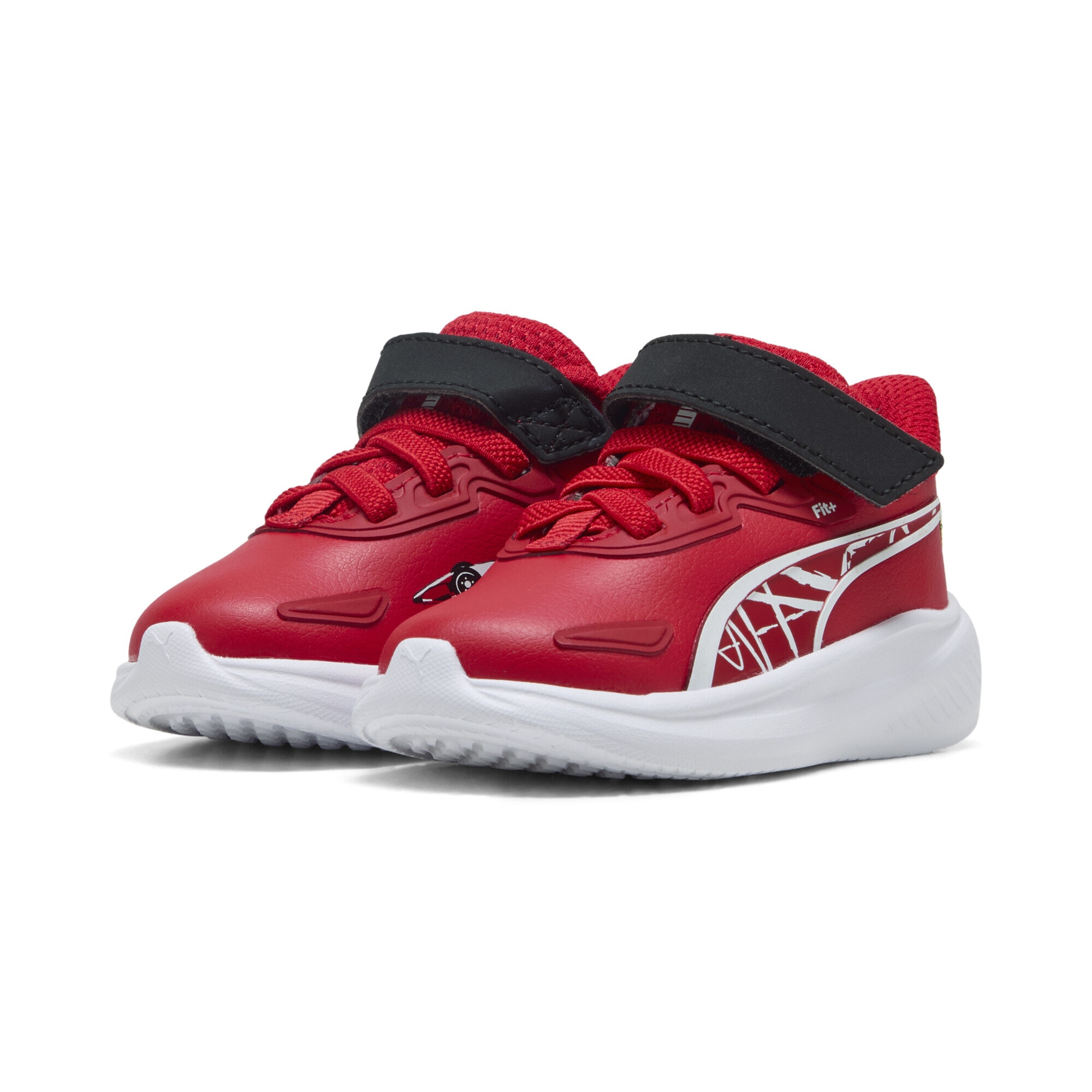 Sneaker PUMA "Scuderia Ferrari Skyrocket Sneakers Kinder", Kinder, Gr. 27, rosso corsa weiß rot, Obermaterial: Synthetik, Textil; Futter: Textil; Innensohle: Textil; Laufsohle: Synthetik, Schuhe Sneaker