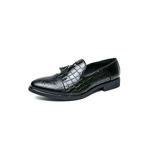 Schwarze und braune Herren-Slipper aus Kunstleder, stilvoll und strapazierfähig, perfekt für Abende im Resort und nächtliche Veranstaltungen Image