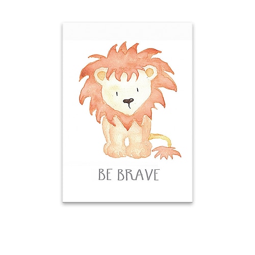 Wandkunst Leinwanddrucke Malerei Kunstwerk Bild Cartoon Kindergarten Tier Heimtextilien Dekor gerollte Leinwand kein Rahmen ungerahmt ungedehnt Image