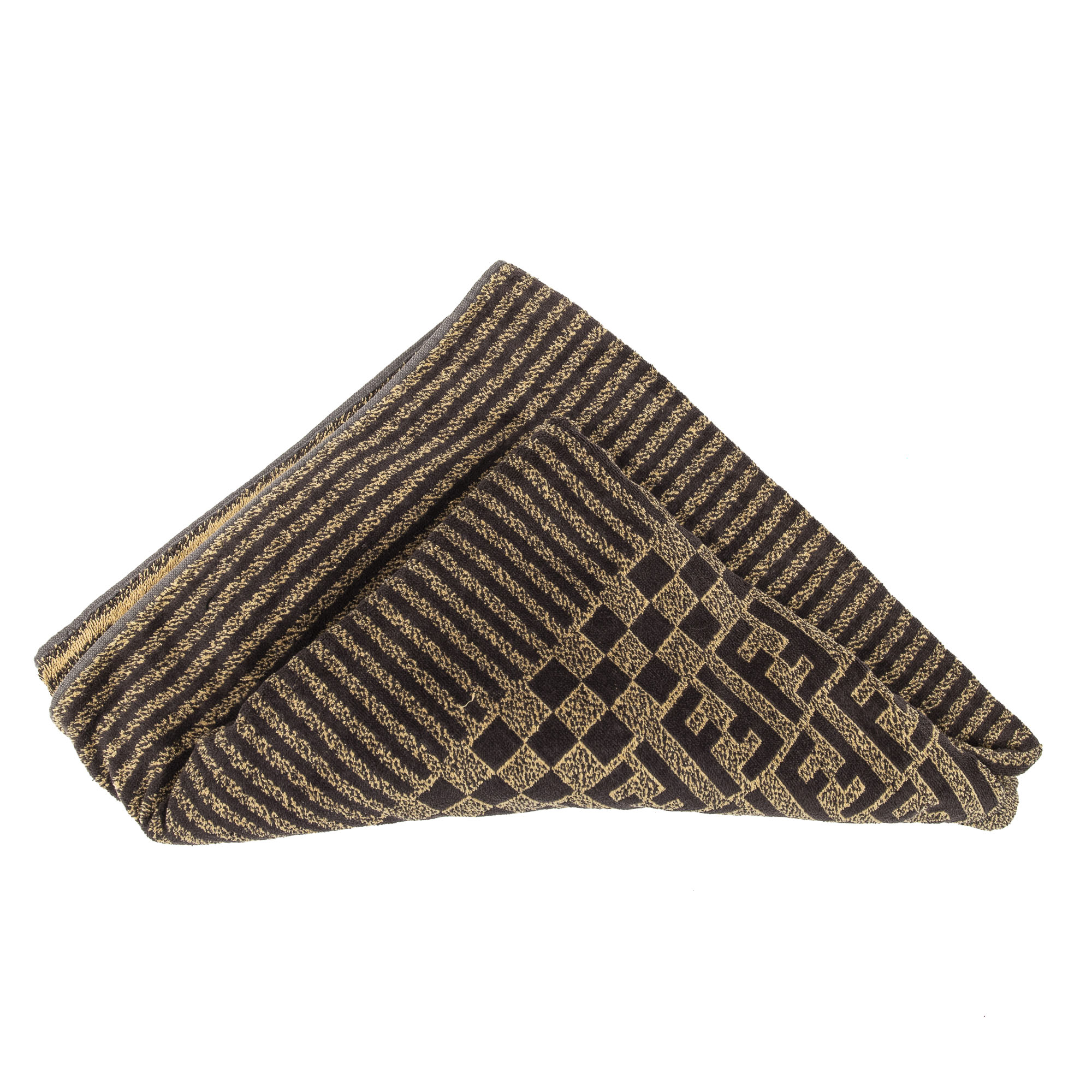 Fendi Pre-owned Womens Zucca Monogram Bath Towel Scarf - Brown - One Size | Fendi Pre-owned Sale | Discount Designer Brands