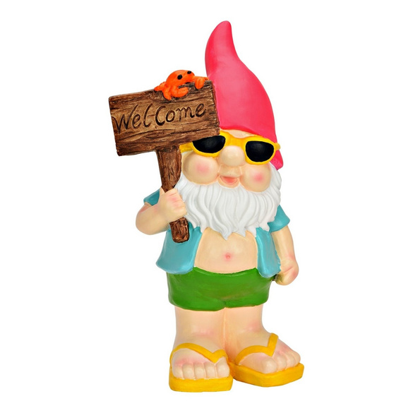 Gartenzwerg mit "Welcome"-Schild Image