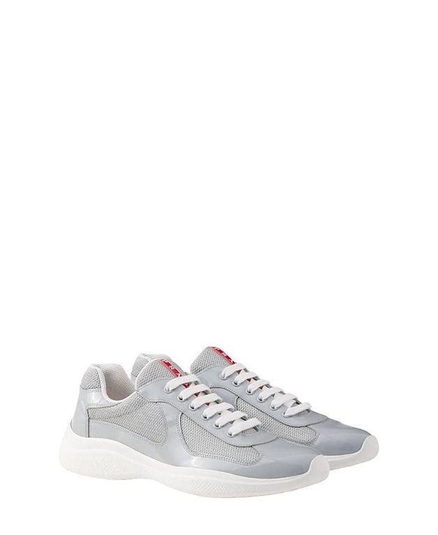 Patent Leather And Technical Fabric America's Cup Sneakers - White - Prada Sneakers