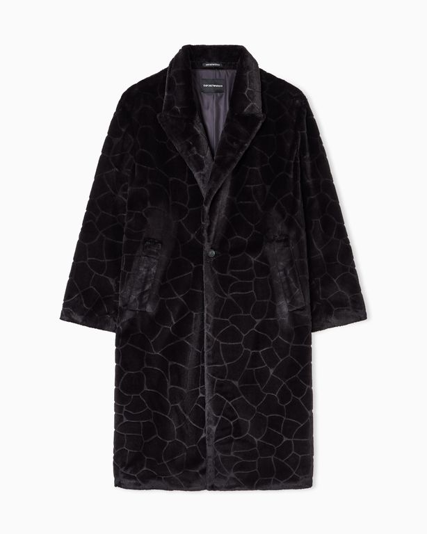 Single-Breasted Coat - Black - Emporio Armani Coats
