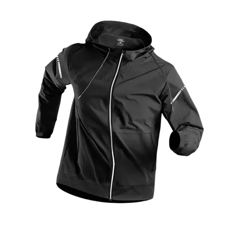 Veste à capuche avec fermeture éclair pour homme, haute élasticité, séchage rapide, vêtements de sport pour le cyclisme, la salle de sport, l'athlétisme, printemps et automne