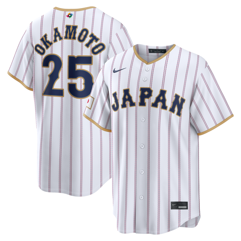Nike Kazuma Okamoto Herren-Trikot, weiß, Japan Baseball 2026 World Baseball Classic, Heimstadion Image