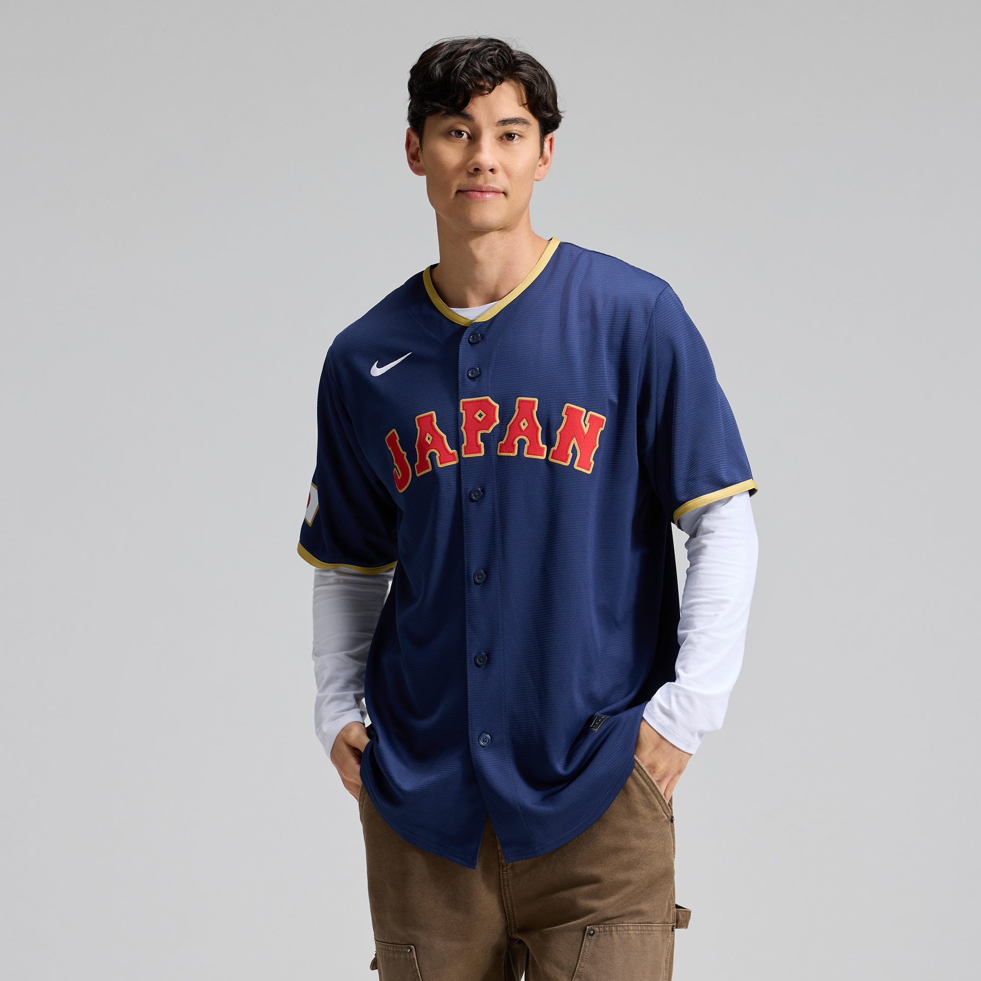 "Nike Herren-Baseballtrikot in Marineblau, Japan-Design, World Baseball Classic 2026, Auswärtsstadion" Image