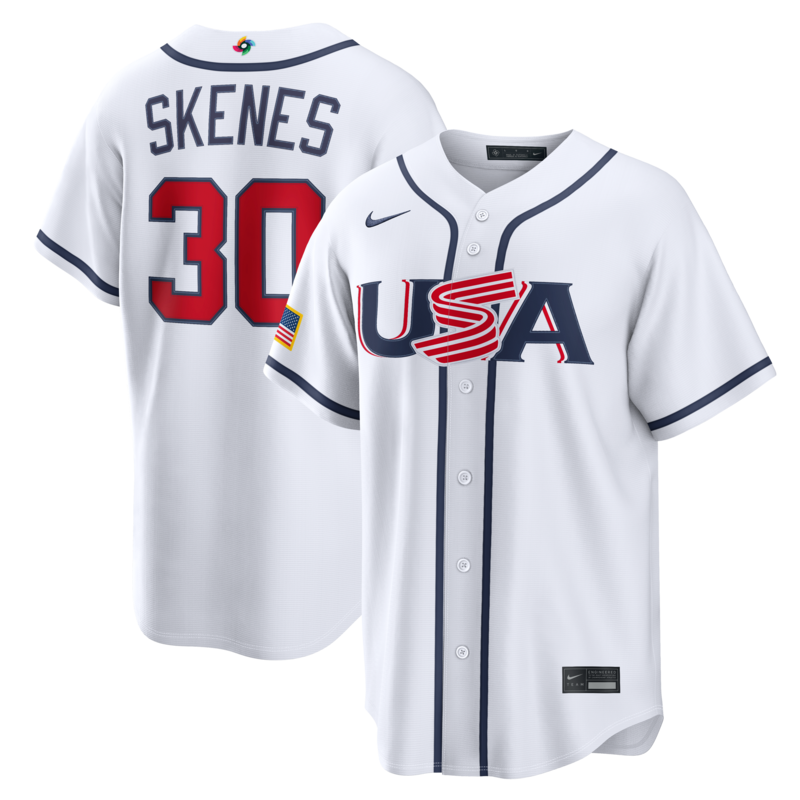 Nike Paul Skenes Herren-Trikot, weiß, USA Baseball 2026 World Baseball Classic, Heimstadion Image