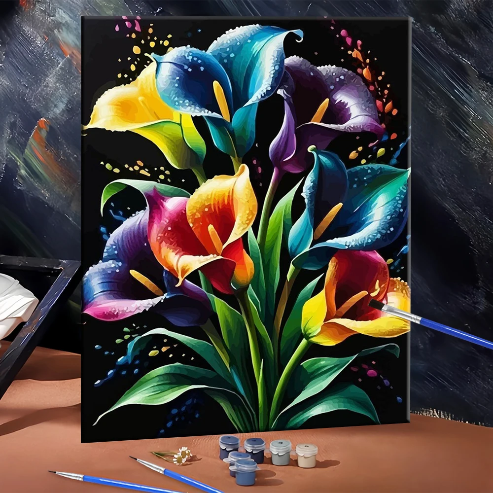 Bricolage peinture à l'huile numérique fleur coloriage par numéros peinture par numéro toile peinture Kits peint à la main bricolage cadeau décoration de la maison