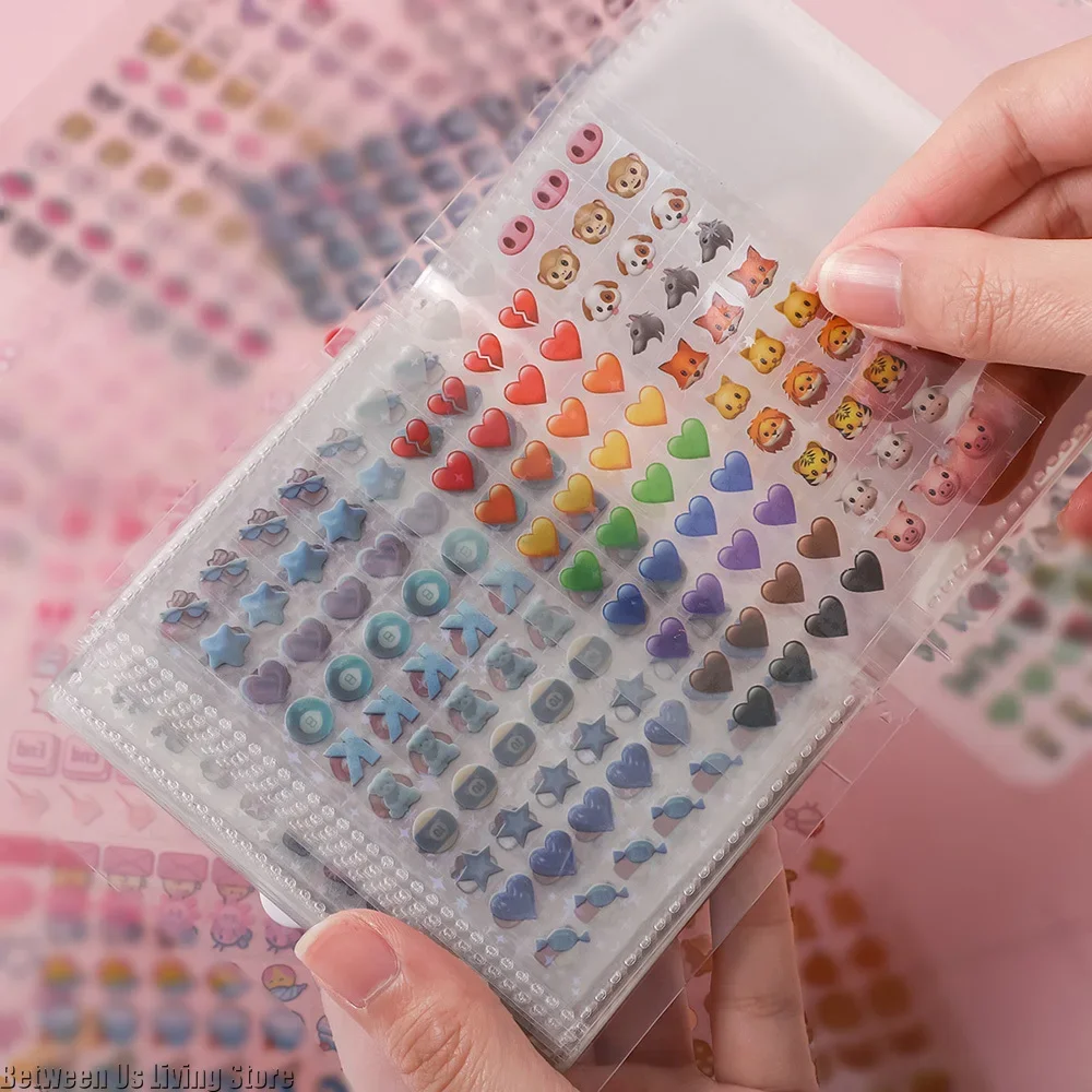 3500 Stück/50 Blatt transparente Vintage-Mini-Aufkleber mit Aufbewahrungsbuch für Schreibwaren, Kinder, Geschenk, Bastelbedarf, Scrapbooking-Aufkleber Image