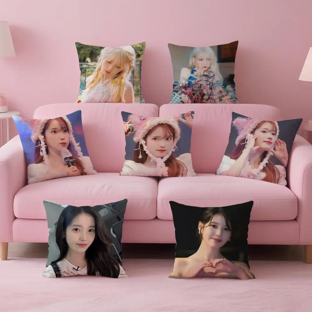 Sängerin, vielseitig einsetzbar, IU L-Lee Ji-eun, Kissenbezug, weicher, hautfreundlicher Stoff und verdeckter Reißverschluss Image