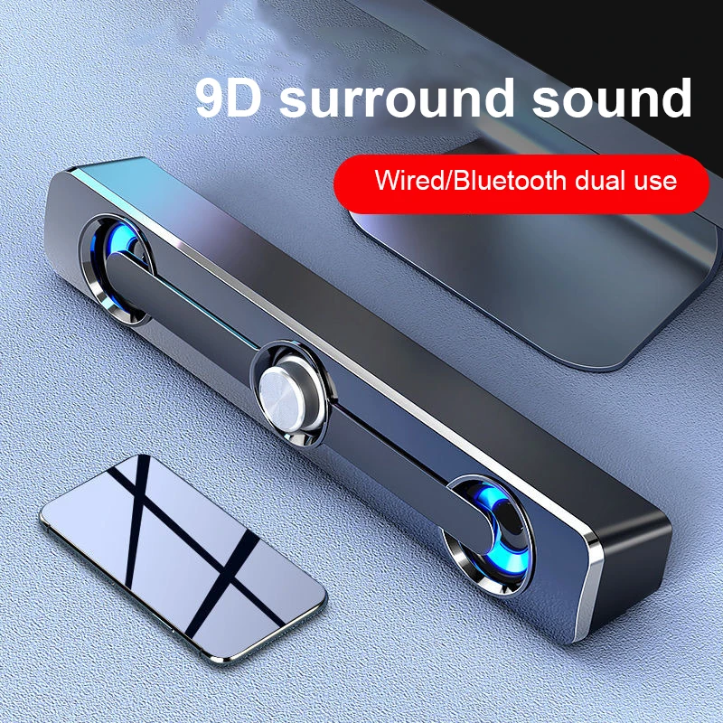 Salange Sound Bar Bluetooth USB Verdrahtete Lautsprecher Bar Stereo Lautsprecher Für Projektor PC Laptop Telefon Computer 3,5mm Aux Lautsprecher Image