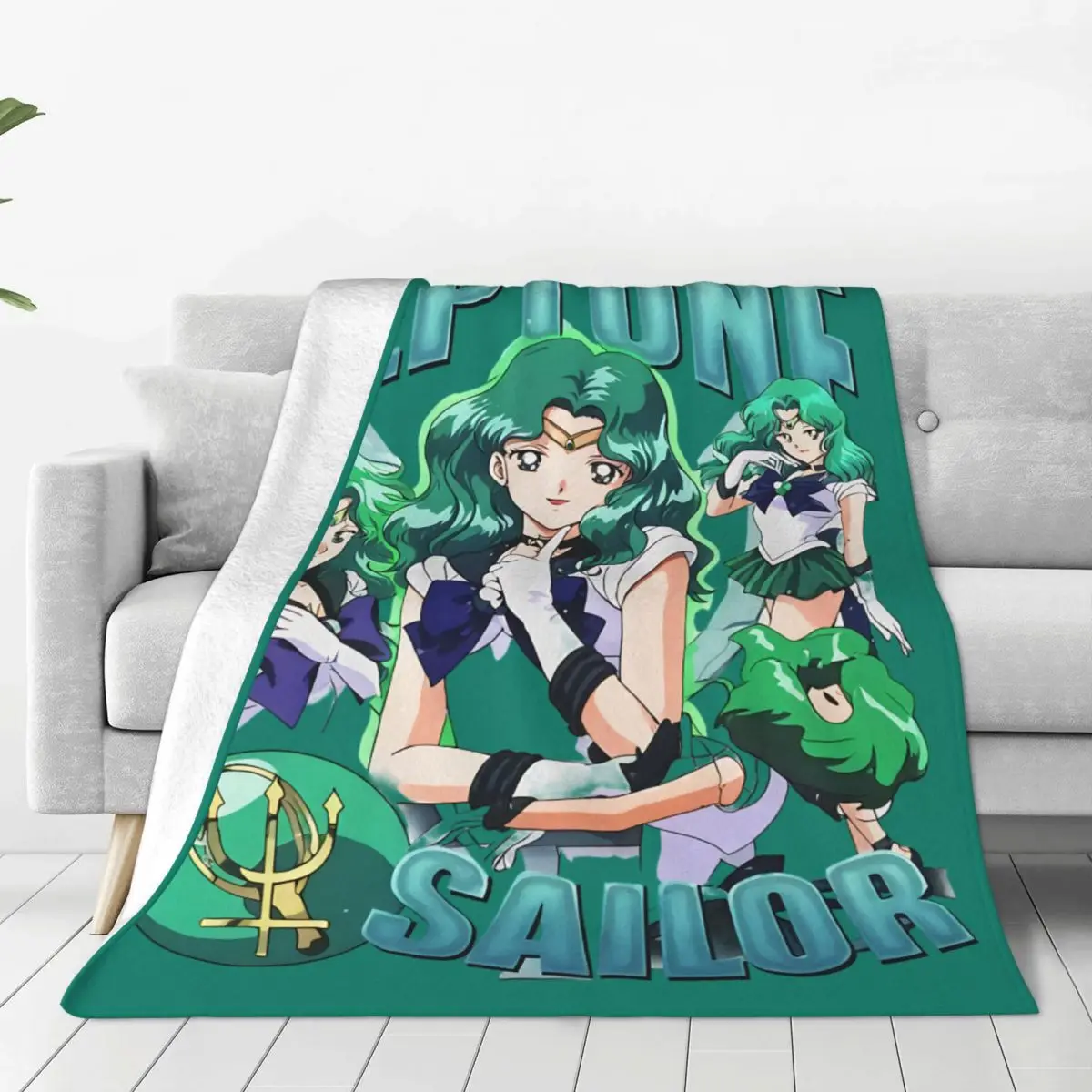 Sailors Moons Neptune Decken Plüsch Fantastische atmungsaktive Überwurfdecke für Tagesdecke für die ganze Saison Image
