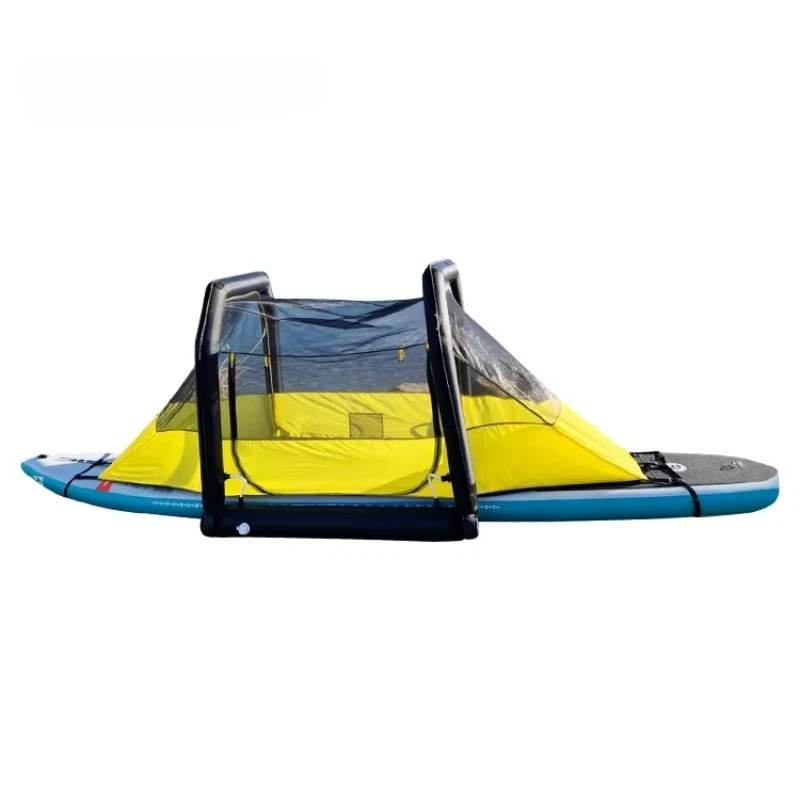 PVC aufblasbare schwimmende Insel mit Zelt Angeln Kanu/Kajak wasserdichte äußere Floß Bootszelt mit aufblasbarer TPU-Stange Image