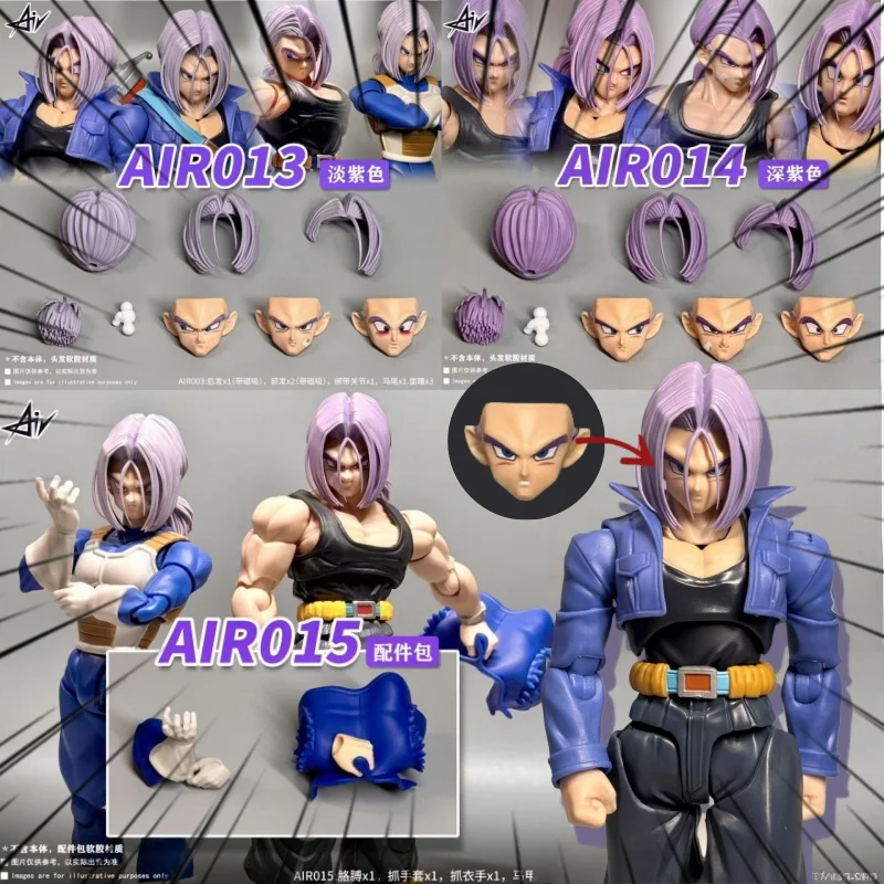 (AUF Lager) Original Air SHF Dragon Ball Trunks Kopf Zubehör Air013 Air014 Air015 Anime Sammlung Figuren Modell Spielzeug Figur Image