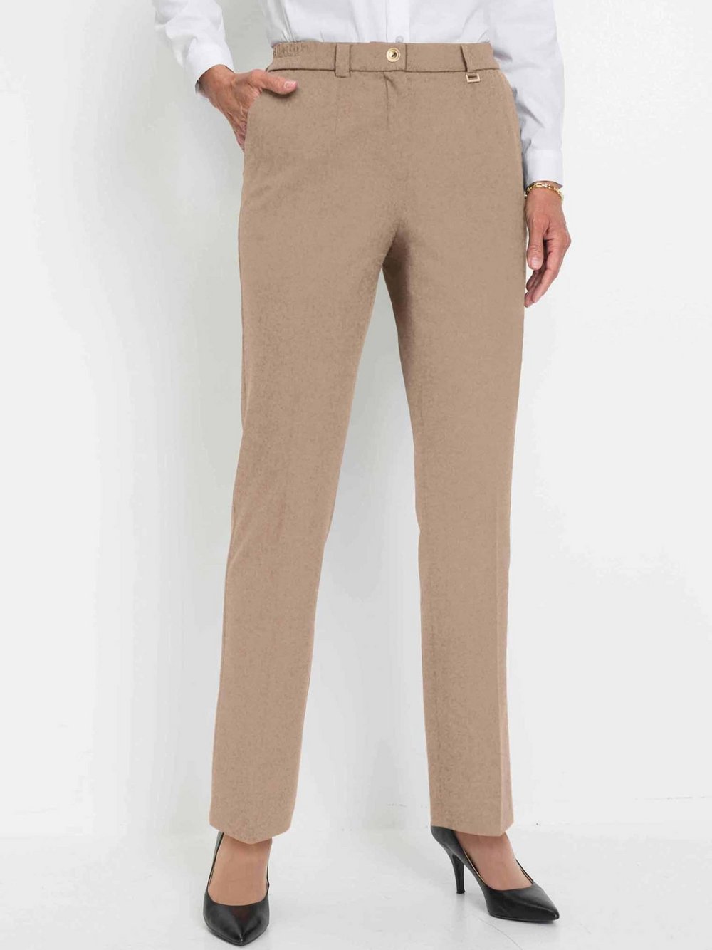 Goldner Stoffhosen Damen beige, 24 Image