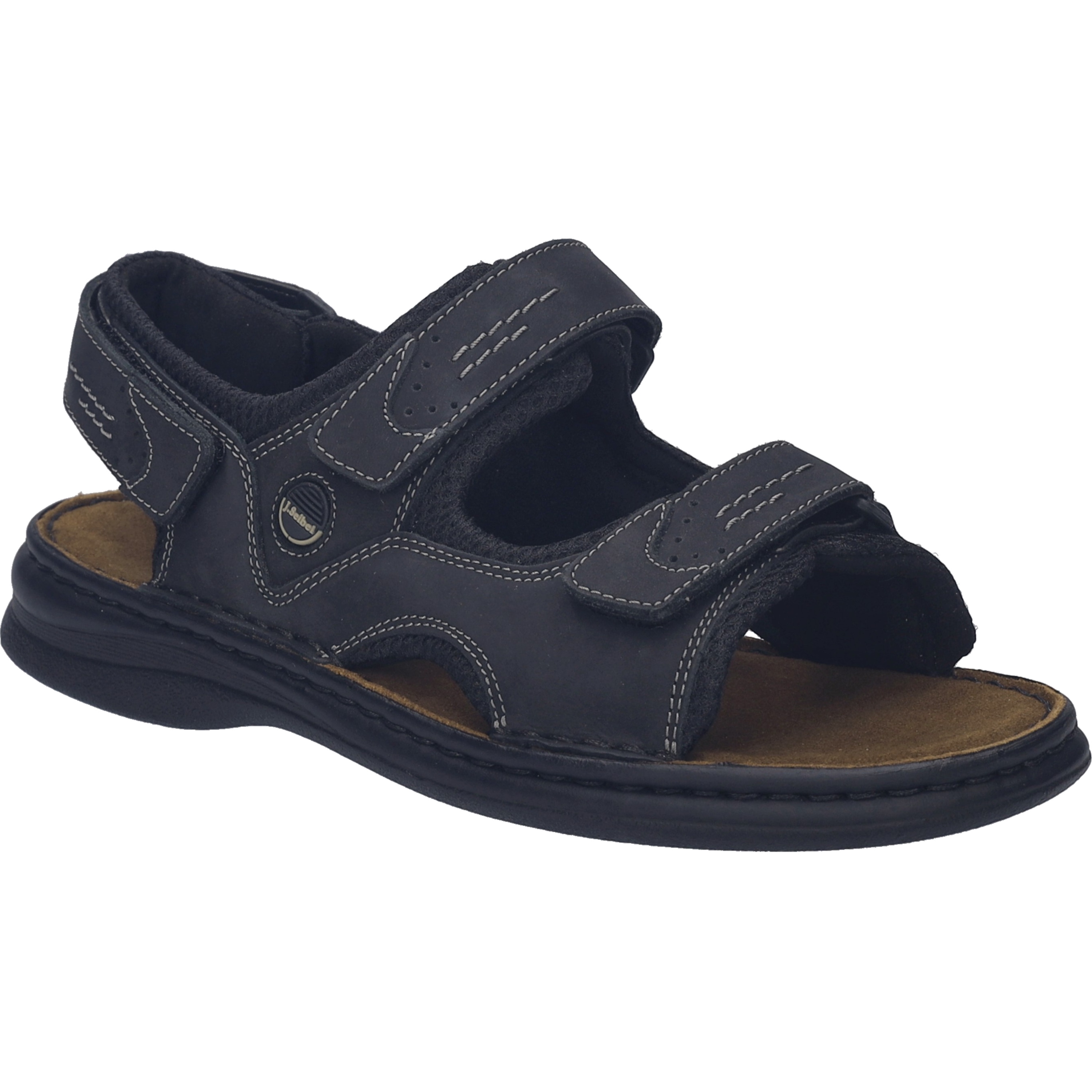 Sandale JOSEF SEIBEL "Franklyn, black-black", Damen, Gr. 40, schwarz (schwarz, schwarz), Obermaterial: 100% Rindsleder Leather cow., Schuhe Sandale