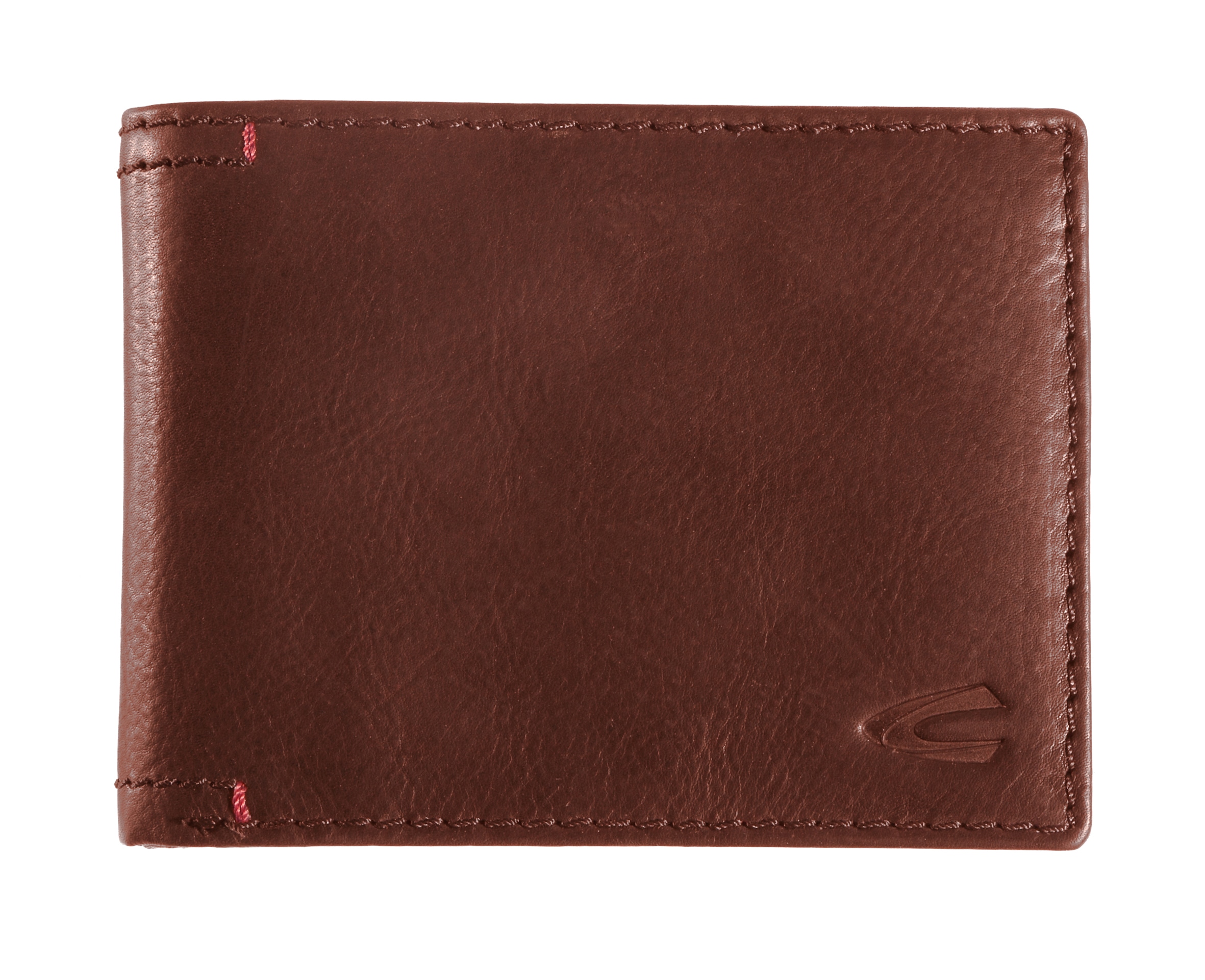 Geldbörse CAMEL ACTIVE "Salamanca", Herren, braun, Leder, clean, gepflegt, unifarben mit Farbeinsatz, Kleinlederwaren, Portemonnaie, Geldbeutel mit kontrastreichem Handstich-Detail