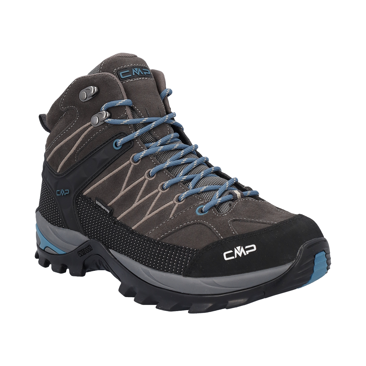 Wanderschuh CMP "RIGEL MID WP TREKKING SHOES", Damen, Gr. 42, cioccolato, petroleum, Leder, Schuhe Wanderschuh, wasserdicht Image