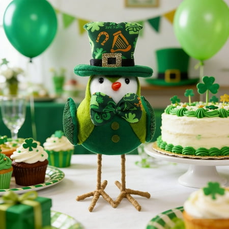 LSLJS St Patricks Day Irish Gnome Decorations Tomte Handmade Irish Leprechaun Nisse Plush Swedish Elf Scandinavian Dwarf for Irish Saint Paddy s Day Gifts Home Table Ornament
