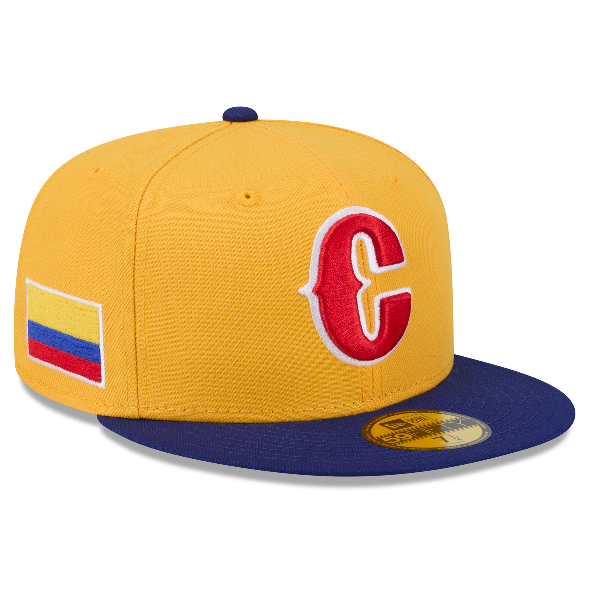 "New Era Herren-Baseballkappe, gelb/blau, Kolumbien, World Baseball Classic 2026, 59FIFTY Fitted Cap" Image