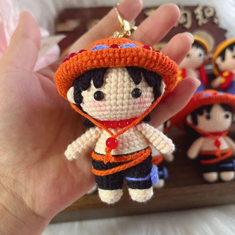 Portachiavi Kawaii One Piece Cartone animato fatto a mano all'uncinetto Giocattoli Ciondolo Zaino Dopamina Peluche Bambola Accessori Anime Ragazza Regalo perfetto