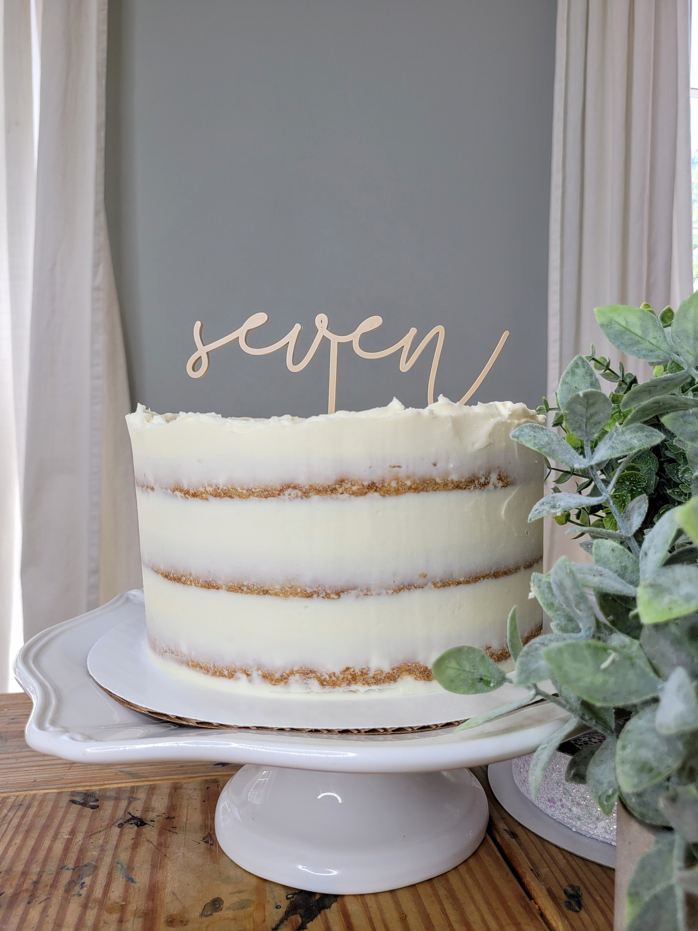 Sette Cake Topper / 7 Cake Pick / Decorazioni torta settimo compleanno / 7th Birthday Cake Topper / Cake Topper unico / Simple Cake Topper