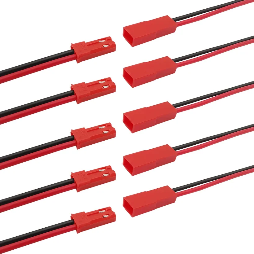 10/20 Stück 2-Pin 2,54mm Steckverbinder Männlich-Weiblich Stecker-Kabel 10/15/20/30/50cm 22AWG für RC-Spielzeug Batterie LED-Lampe Image
