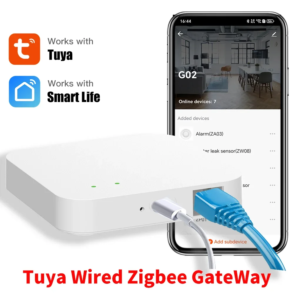 tuya zigbee Wired Hub Gateway für Smart Home Automation für Zigbee-Geräte über Smart Life Funktioniert mit Alexa Google Home Image