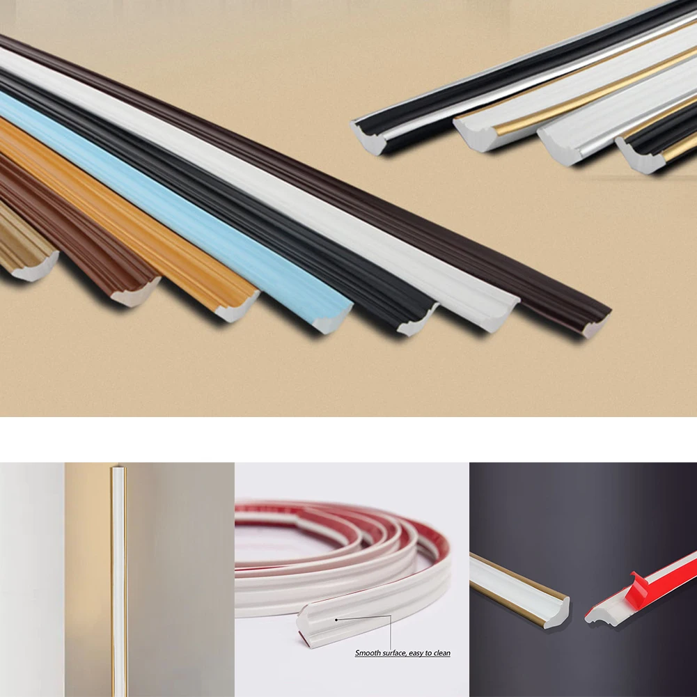 1pc 3D Sockel Taille Linie Hintergrund Grenze Streifen Ecke Dekor 1M Pvc Wasserdichte Sockel Wohnkultur Für fliesen Holz Glas Metall