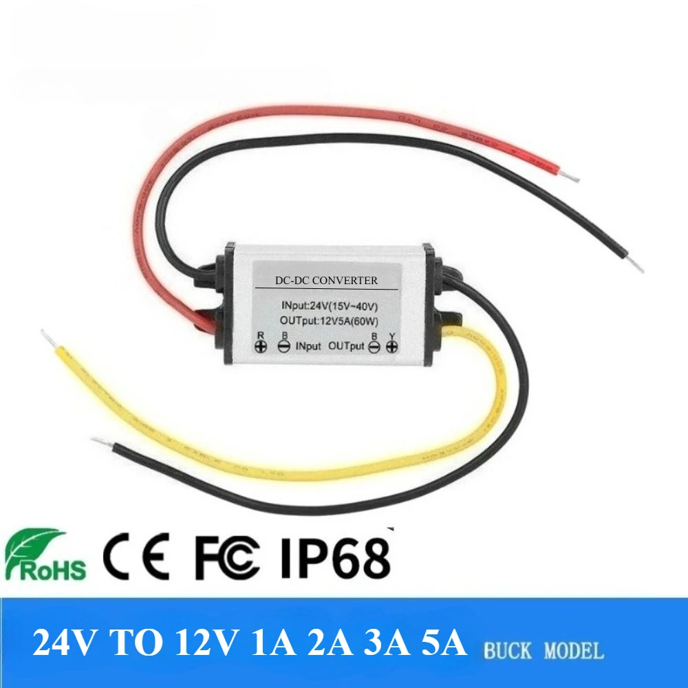 DC DC 24V zu 12V 1A 2A 3A 4A 5A Konverter Step Down Buck Modell Konverter DC-DC 24V zu 12V 24V 12V Wasserdichtes Modul wasserdicht Image