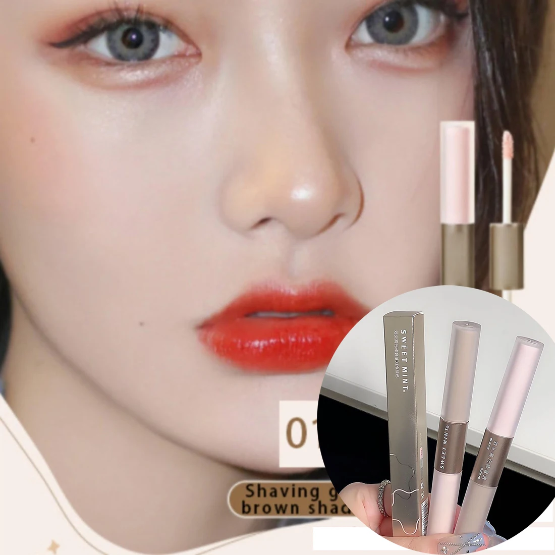 Doppelseitiger flüssiger Textmarker, Contouring Stick, Nase, seitlicher Schatten, Concealer, Korrektor, aufhellende Contouring Pen Foundation Image