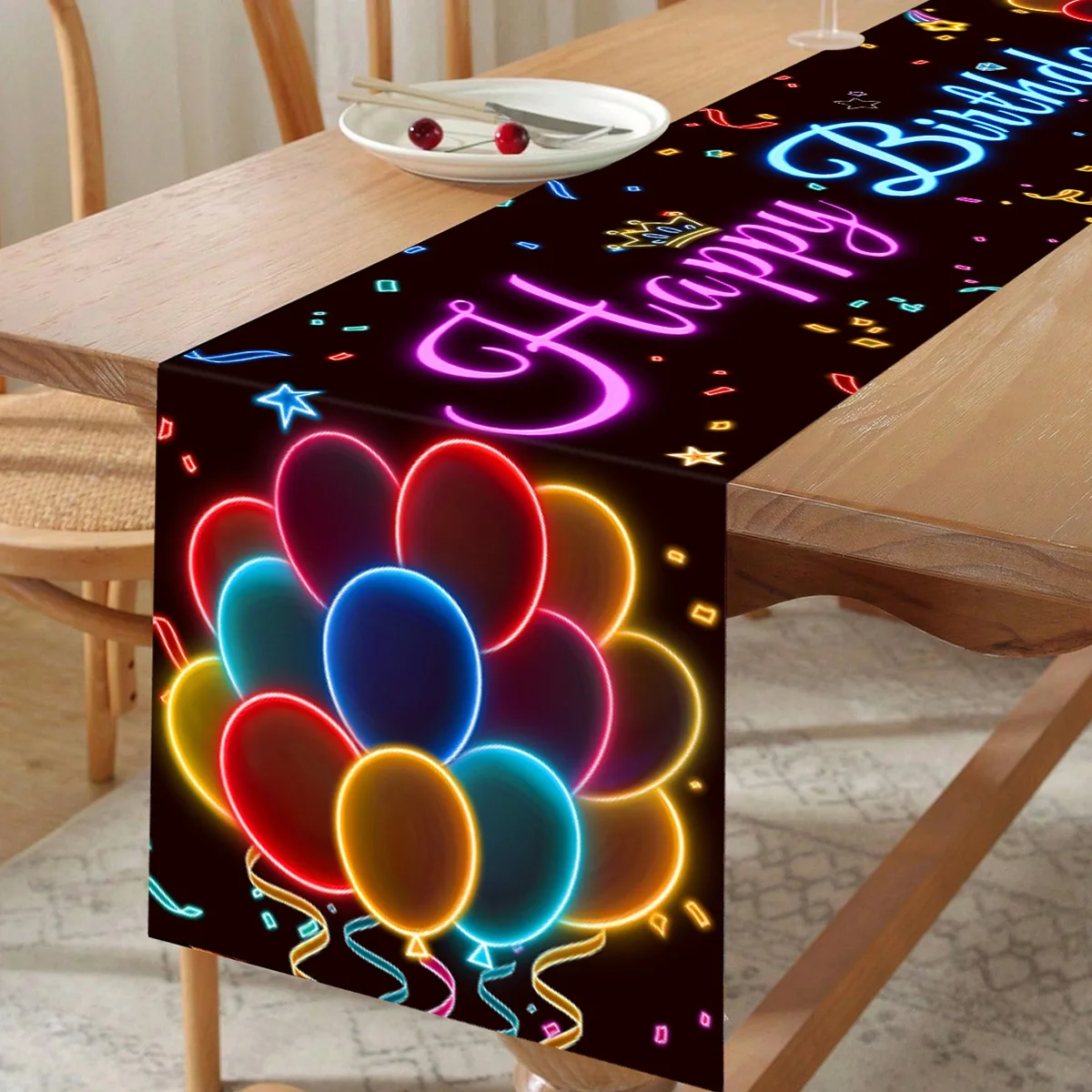 1pc Bunte Ballon Geburtstag Party Decor Tisch Läufer Tisch Abdeckung Alles Gute Zum Geburtstag Party Decor Für Home Geburtstag Tisch Dekor Image