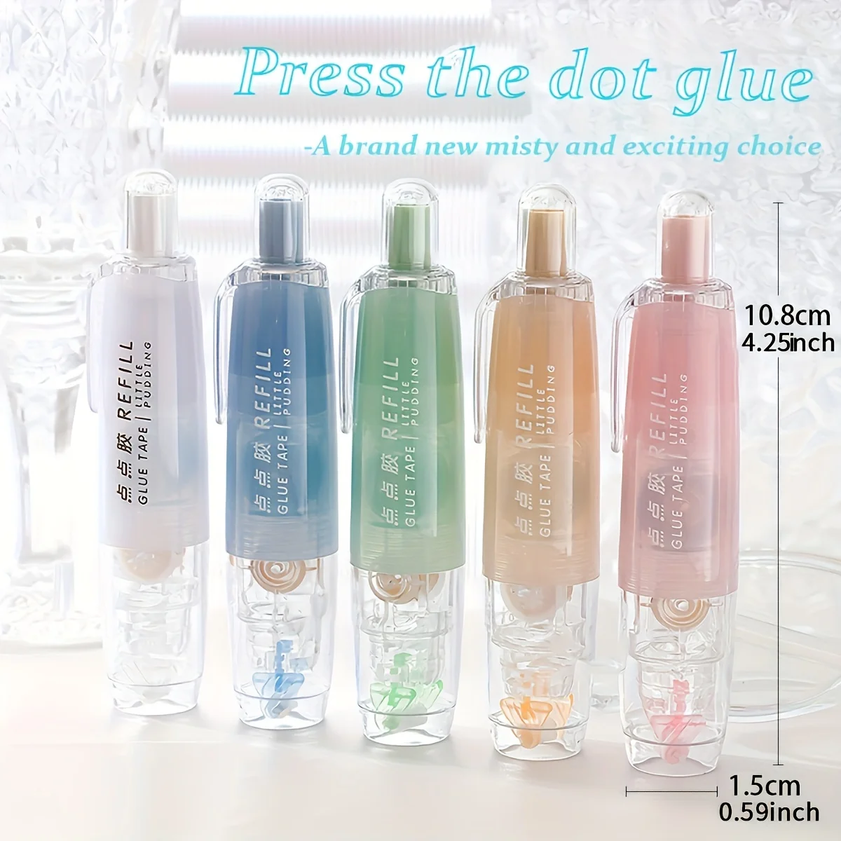 Doppelseitige Klebebandrolle mit Klebebandminen, einziehbare Scrapbooking-Klebebandrolle, Klebebandabroller Image