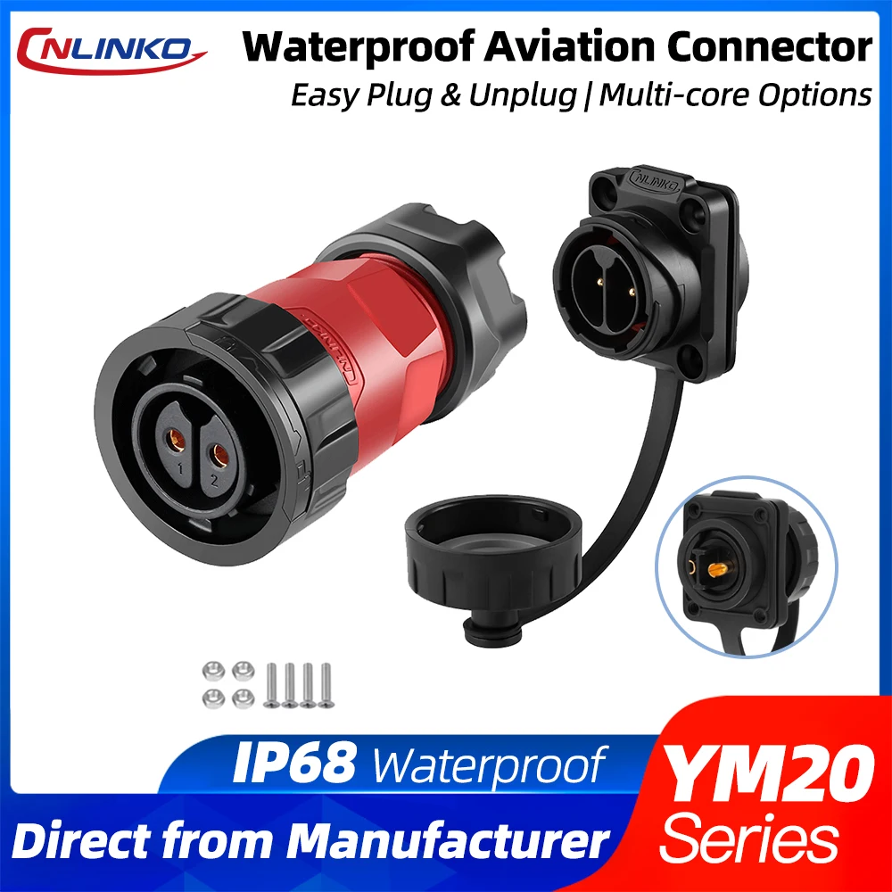CNLINKO YM20 GEN2 PBT Elektrische Stecker Wasserdicht Weiblich Stecker Männlich Buchse Löten Power Signal Stecker für Boot Marine Image