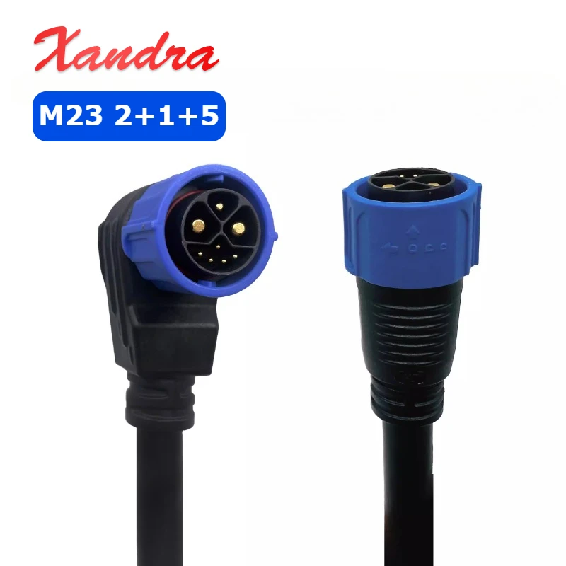 M23 2 + 1 + 5 Batterie Stecker 50A Energie Lithium Elektrische Fahrrad Männlich Weiblich Lade Port Draht Motorrad ladegerät Steckdose Image