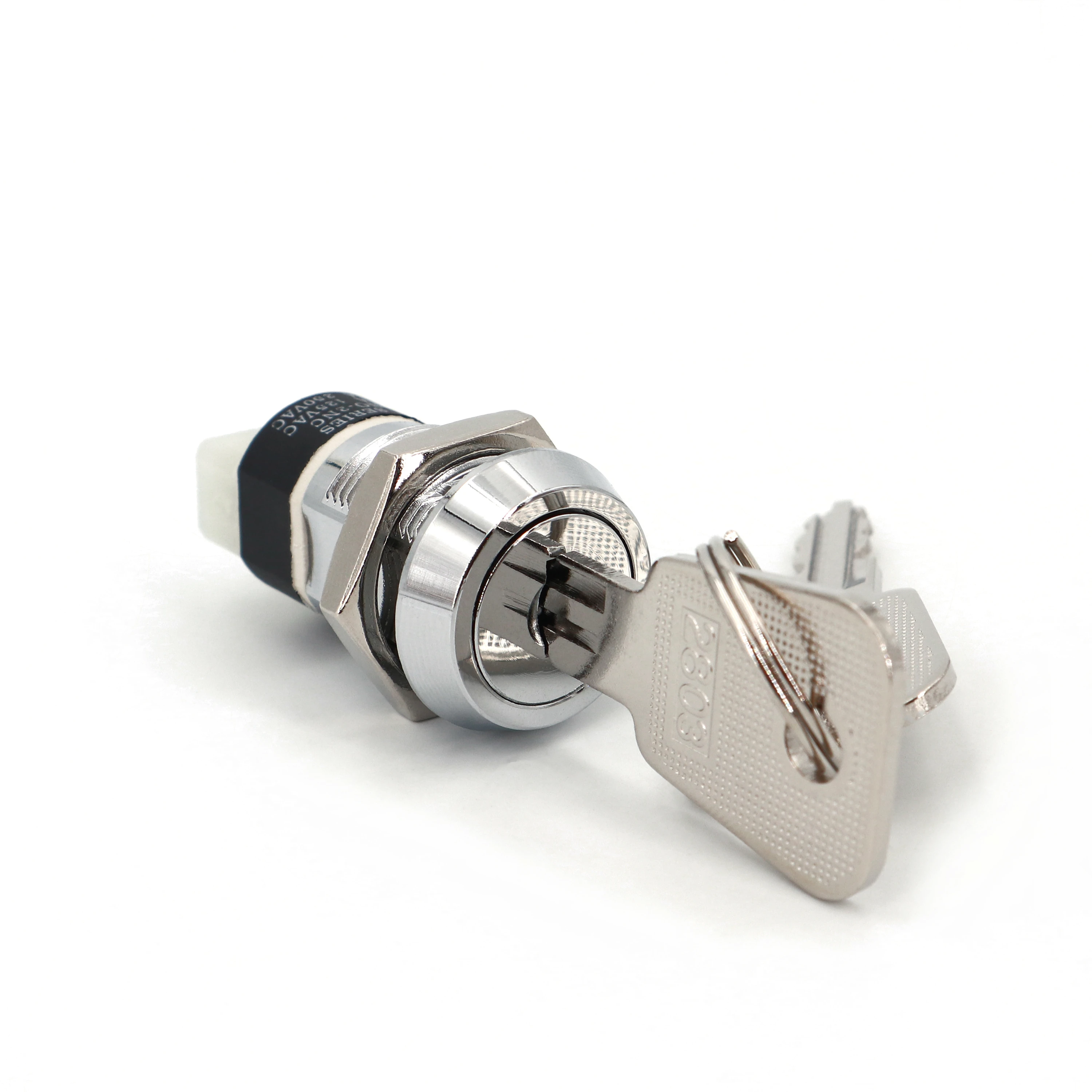 1 Stück 19 mm Metall 4Pin ON-OFF 2 Position DPST A Serie 2803 Elektronischer Schlossschlüsselschalter 4A 125VAC 2A 250VAC Image