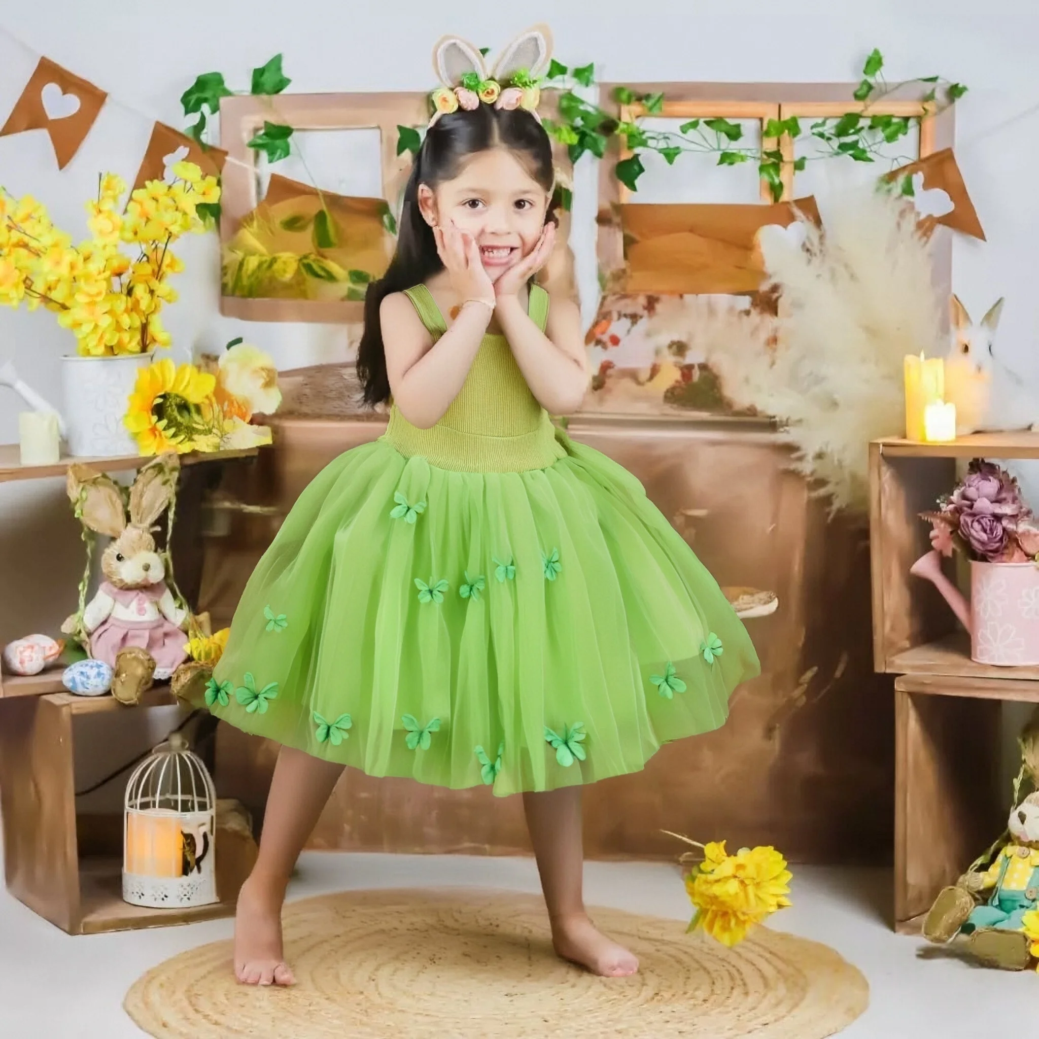 Baby Kleidung Mädchen Sommer Neue Blumenmuster Und Bögen Halter Puffy Mädchen kinder Kleid Nette Casual Baby Mädchen Prinzessin Kleider Image