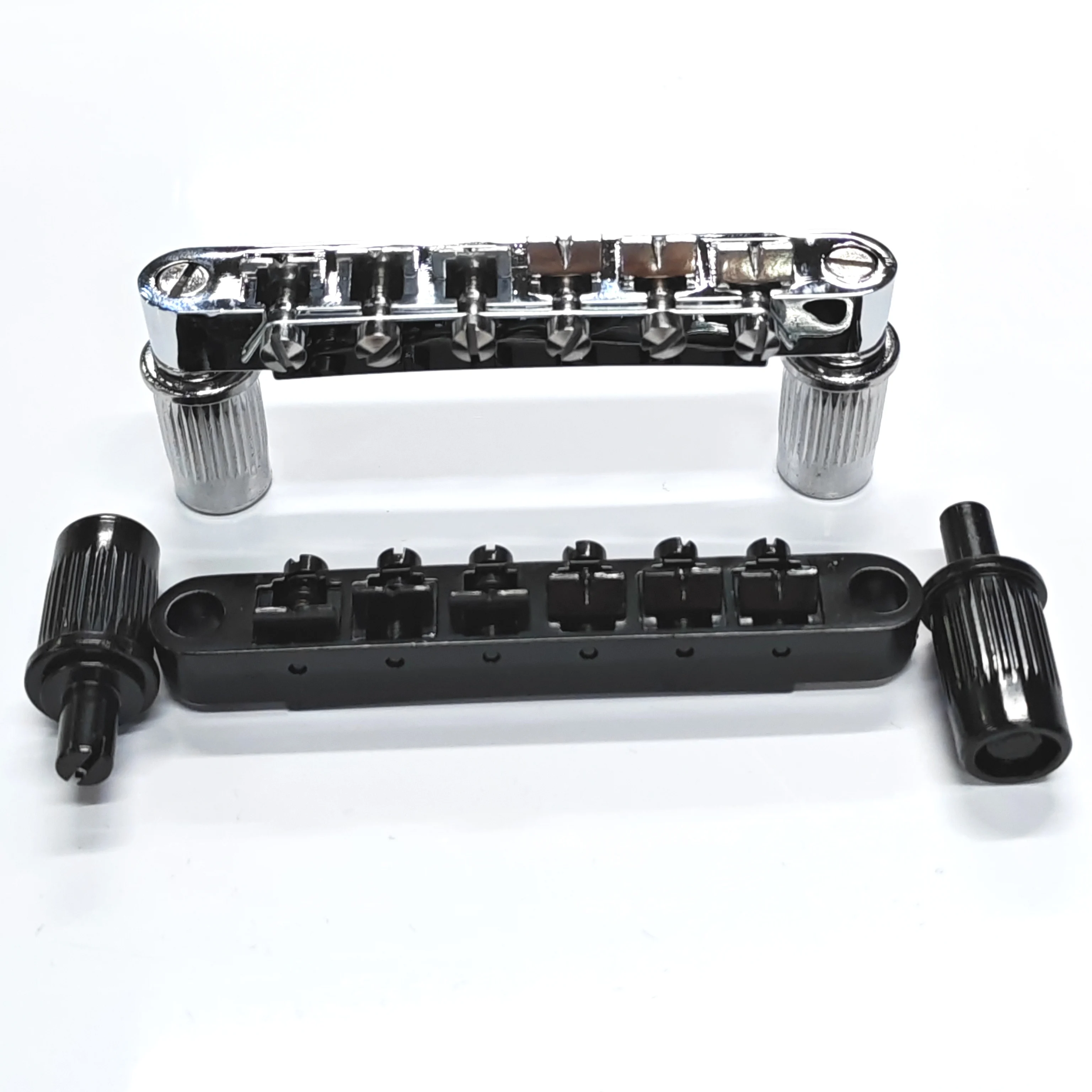 FLEOR LP E-Gitarre Brücke Feste Brücke Chrom/Schwarz Gitarrenteile Image