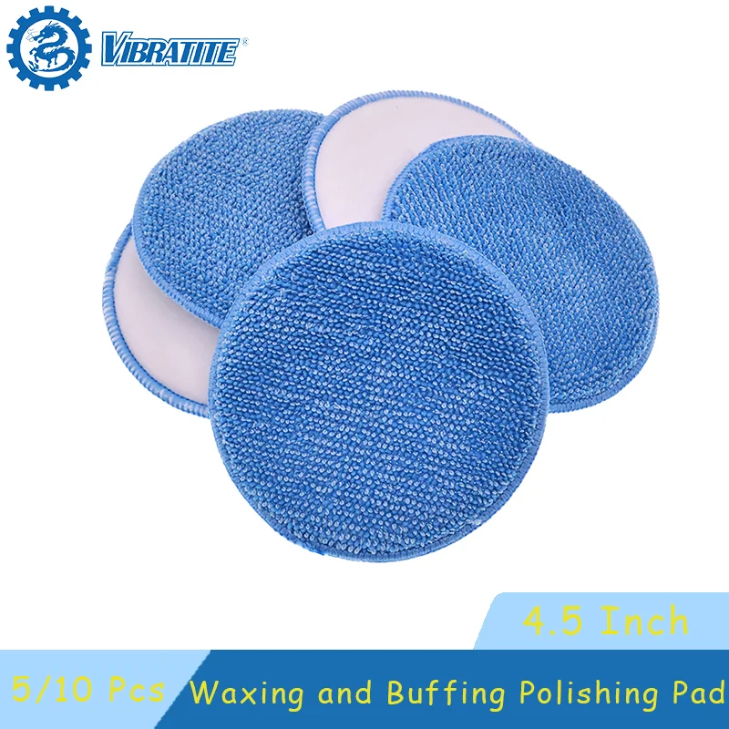 4,5-Zoll-Polierpad zum Wachsen und Polieren, 5/10 Stück, Klettverschluss zum Entfernen von Kratzern im Auto, lackiertes Kfz-Metall Image