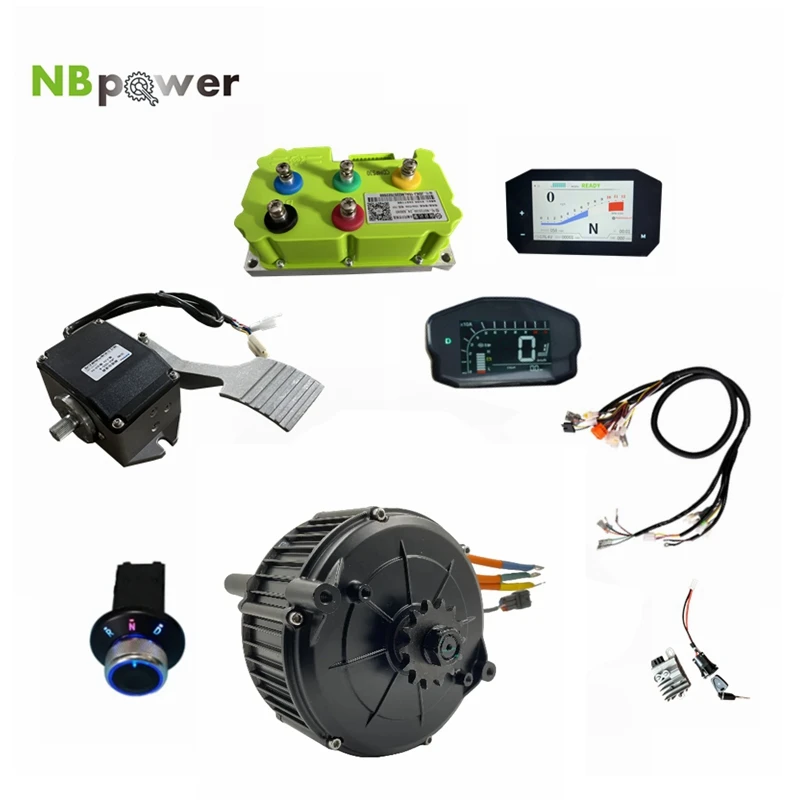 QSMOTOR 165 35H 5000W Mid-Drive PMSM Motor Kit für Elektro-Moped Dirt Bike mit Fardriver ND72680 Controller Fußpedal Image