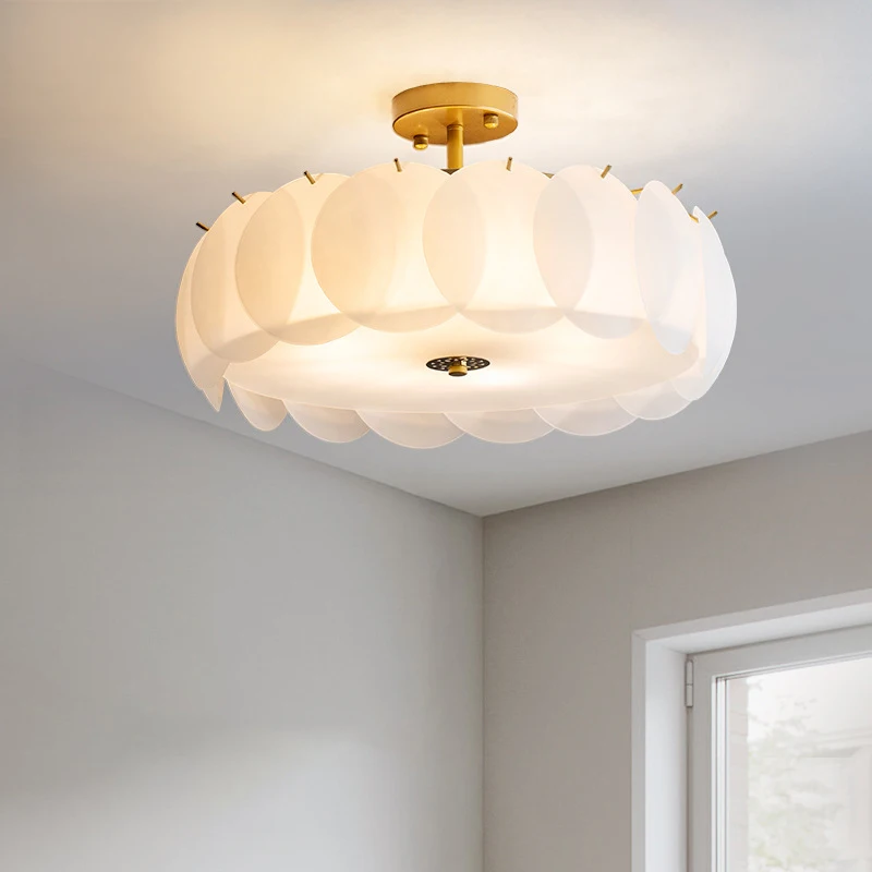 Nordic runde milchig weiß glas decke kronleuchter wohnzimmer Französisch mittelalterlichen lampe schlafzimmer esszimmer gold Kinderzimmer dekor lampe