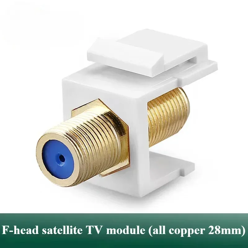 10 Stück Koax-Keystone-Klinkeneinsatz, F-Typ RG6-Kabelverlängerung, Buchse auf Buchse, für Wandplatte und Patchpanel Image